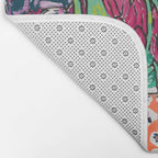 Cluster of Houseplants and Proteas on Pink Still Life Painting Bath Mat Gallery Image 2
