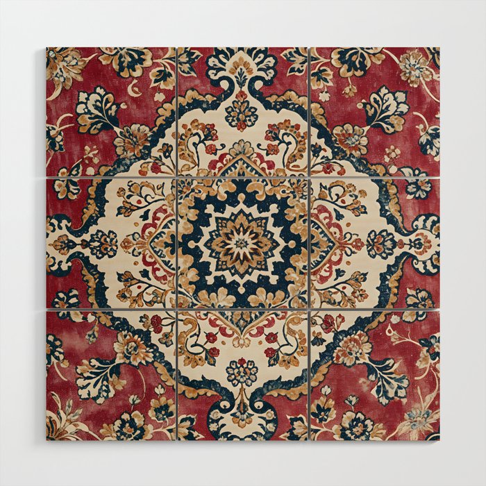 Casbah Crimson Crest Wood Wall Art Gallery Image 1