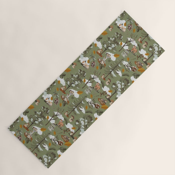 Baby animals in the leafy forest G Yoga Mat