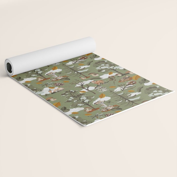 Baby animals in the leafy forest G Yoga Mat Gallery Image 2