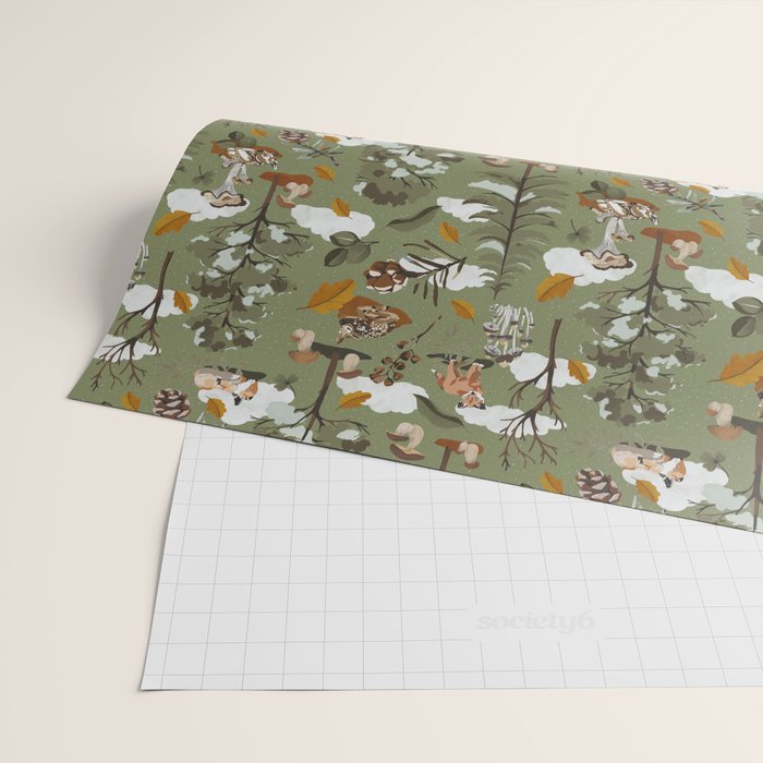 Baby animals in the leafy forest G Wrapping Paper Gallery Image 2