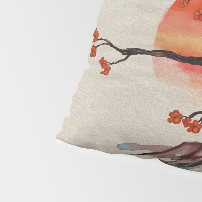Zen Serenity Landscape - Sakura Mountain Sunset Pillow Sham Gallery Image 4