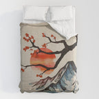 Zen Serenity Landscape - Sakura Mountain Sunset Comforter Gallery Image 6