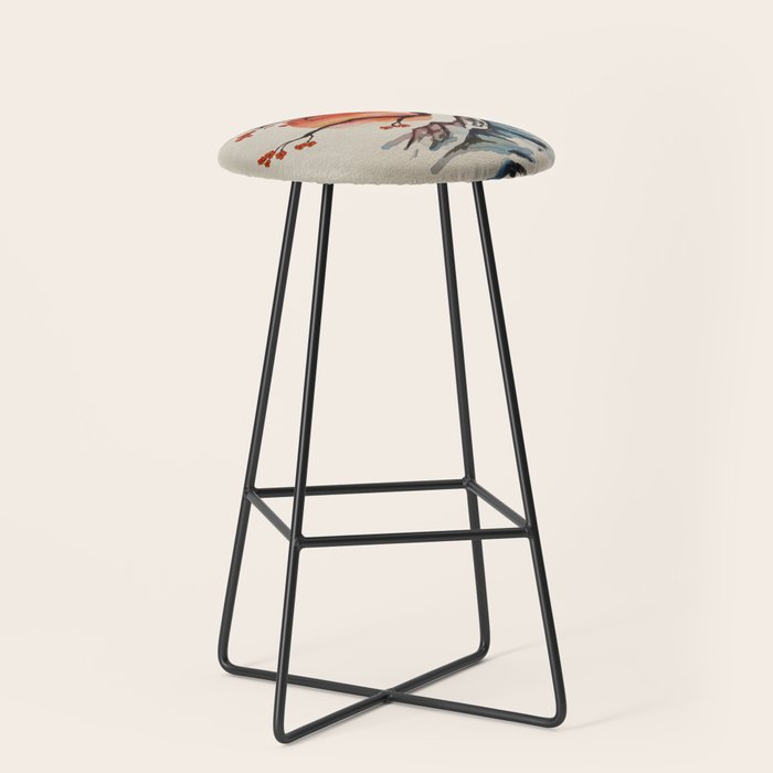 Zen Serenity Landscape - Sakura Mountain Sunset Stool Gallery Image 1