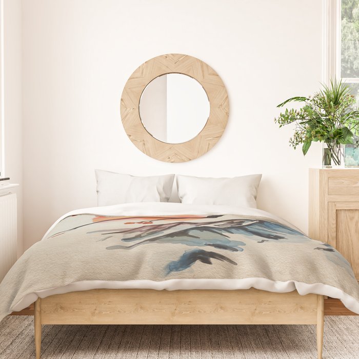 Zen Serenity Landscape - Sakura Mountain Sunset Duvet Cover Gallery Image 3