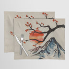 Zen Serenity Landscape - Sakura Mountain Sunset Placemat Gallery Image 1