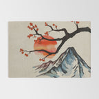 Zen Serenity Landscape - Sakura Mountain Sunset Rug Gallery Image 2