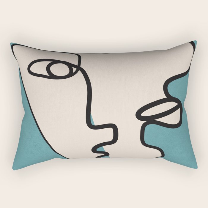 Interwoven Faces 7 Rectangular Pillow Gallery Image 1