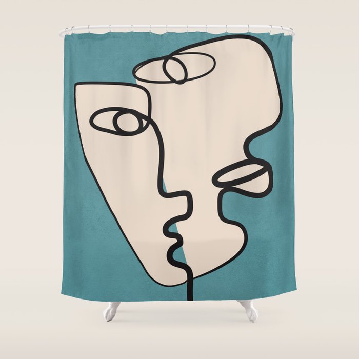 Interwoven Faces 7 Shower Curtain Gallery Image 1