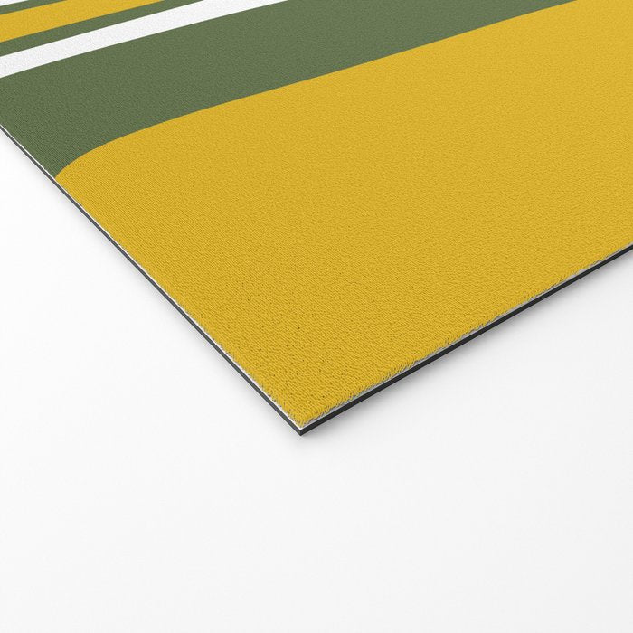 Mid-Century Modern Palm Springs Abstract Pattern Olive Green and Mustard Welcome Mat Gallery Image 2