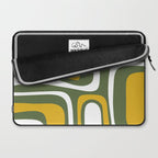 Mid-Century Modern Palm Springs Abstract Pattern Olive Green and Mustard Laptop Sleeve Gallery Image 2