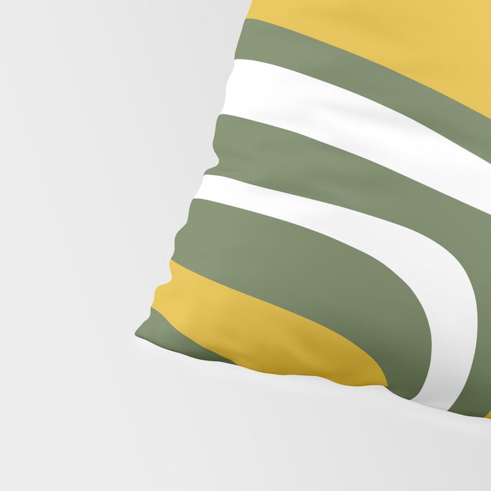 Mid-Century Modern Palm Springs Abstract Pattern Olive Green and Mustard Pillow Sham Gallery Image 4