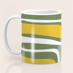 Mid-Century Modern Palm Springs Abstract Pattern Olive Green and Mustard Coffee Mug Gallery Image 3