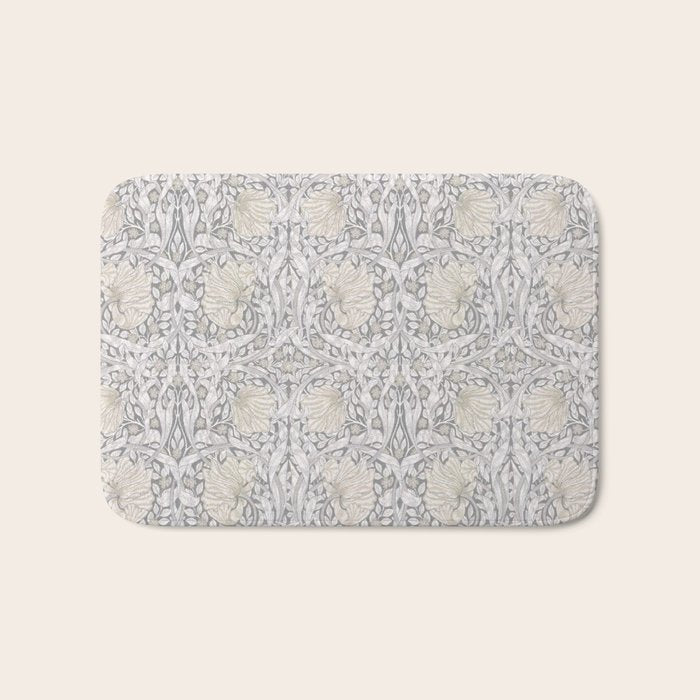 William Morris Vintage Pimpernel Linen Cloud Grey Bath Mat Gallery Image 1
