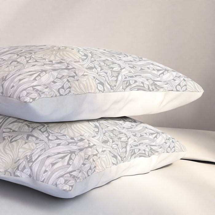 William Morris Vintage Pimpernel Linen Cloud Grey Pillow Sham Gallery Image 3