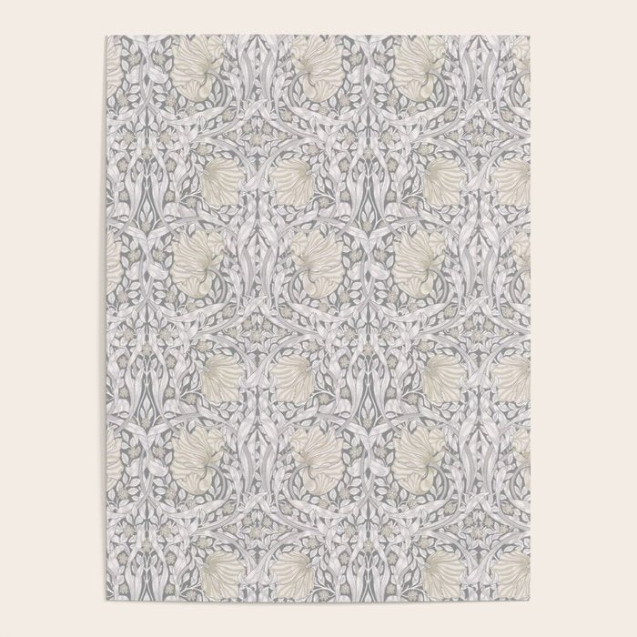 William Morris Vintage Pimpernel Linen Cloud Grey Poster Gallery Image 4