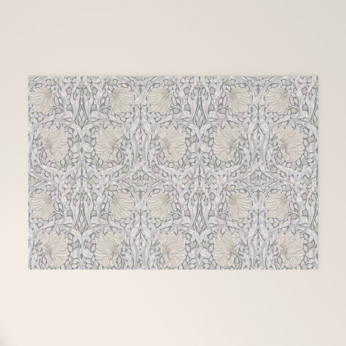 William Morris Vintage Pimpernel Linen Cloud Grey Welcome Mat Gallery Image 1