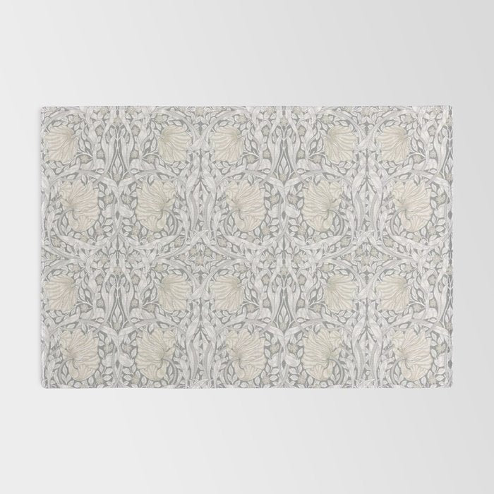 William Morris Vintage Pimpernel Linen Cloud Grey Rug Gallery Image 2