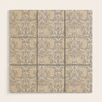 William Morris Vintage Pimpernel Linen Cloud Grey Wood Wall Art Gallery Image 1