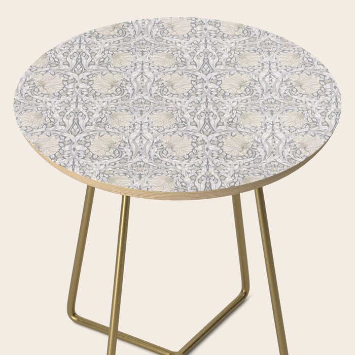 William Morris Vintage Pimpernel Linen Cloud Grey Side Table Gallery Image 2