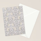 William Morris Vintage Pimpernel Linen Cloud Grey Stationery Card Gallery Image 2