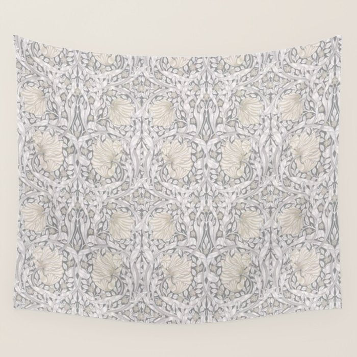 William Morris Vintage Pimpernel Linen Cloud Grey Wall Tapestry Gallery Image 4