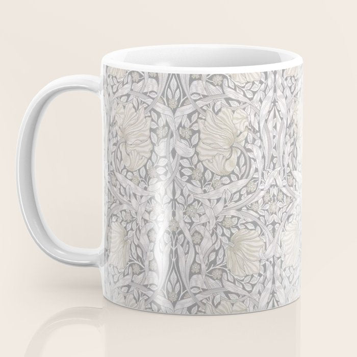 William Morris Vintage Pimpernel Linen Cloud Grey Coffee Mug Gallery Image 3