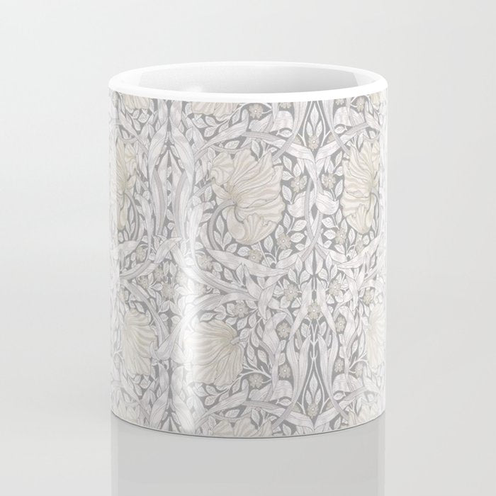 William Morris Vintage Pimpernel Linen Cloud Grey Coffee Mug Gallery Image 4