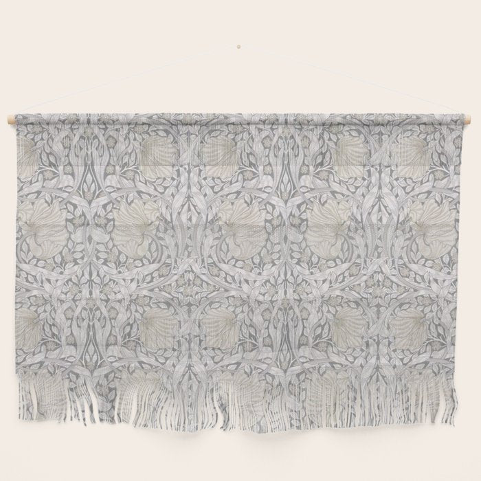 William Morris Vintage Pimpernel Linen Cloud Grey Wall Hanging Gallery Image 1