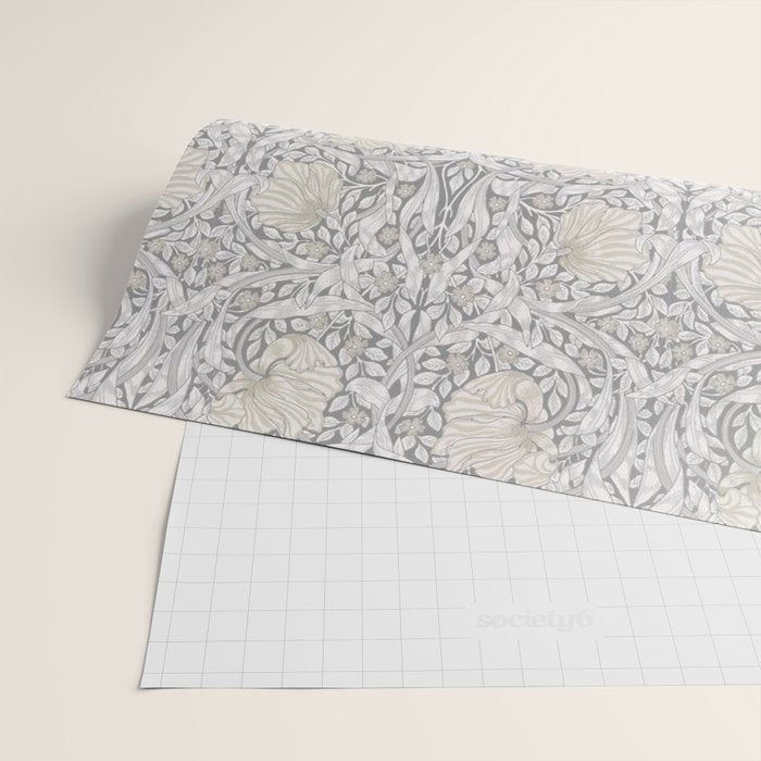 William Morris Vintage Pimpernel Linen Cloud Grey Wrapping Paper Gallery Image 2