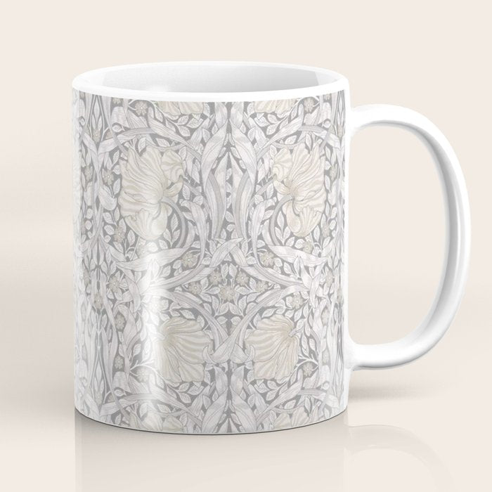 William Morris Vintage Pimpernel Linen Cloud Grey Coffee Mug Gallery Image 1