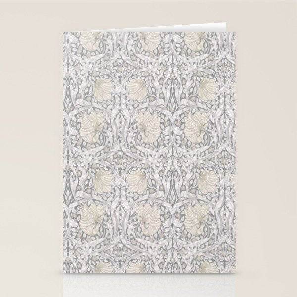 William Morris Vintage Pimpernel Linen Cloud Grey Stationery Card Gallery Image 2