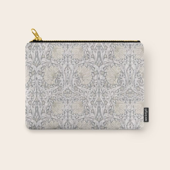 William Morris Vintage Pimpernel Linen Cloud Grey Carry All Pouch Gallery Image 1