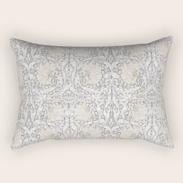 William Morris Vintage Pimpernel Linen Cloud Grey Rectangular Pillow Gallery Image 1