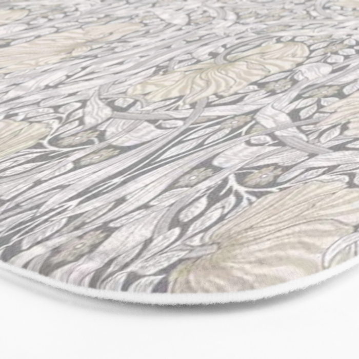 William Morris Vintage Pimpernel Linen Cloud Grey Bath Mat Gallery Image 3