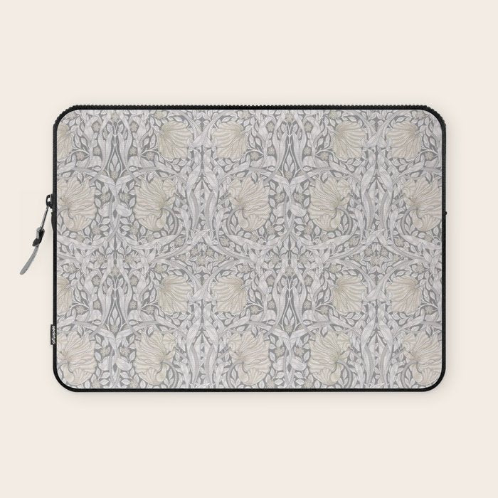 William Morris Vintage Pimpernel Linen Cloud Grey Laptop Sleeve Gallery Image 1