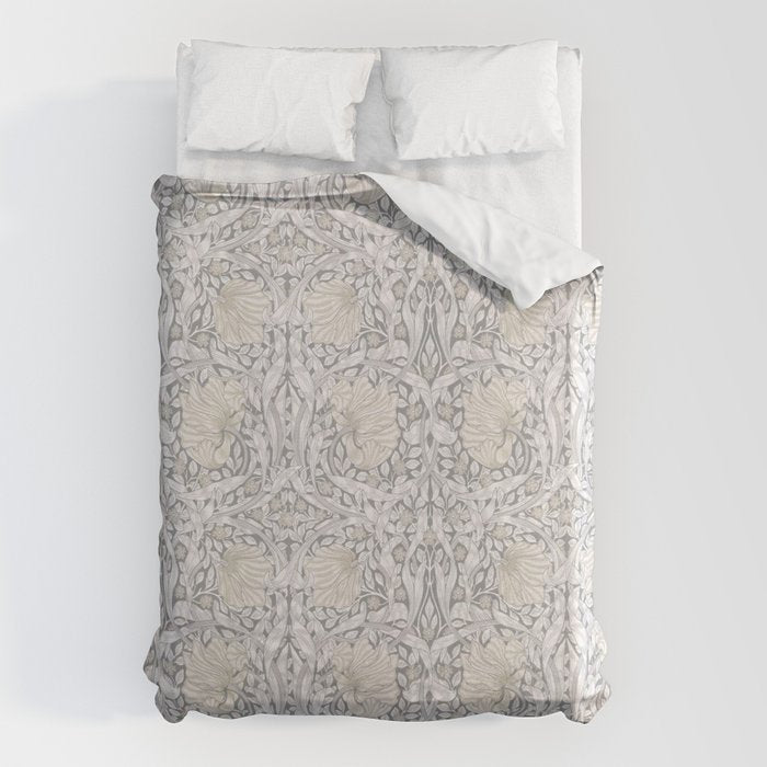 William Morris Vintage Pimpernel Linen Cloud Grey Duvet Cover Gallery Image 6