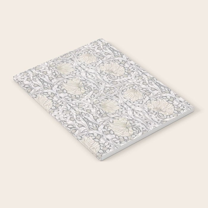 William Morris Vintage Pimpernel Linen Cloud Grey Notebook Gallery Image 1