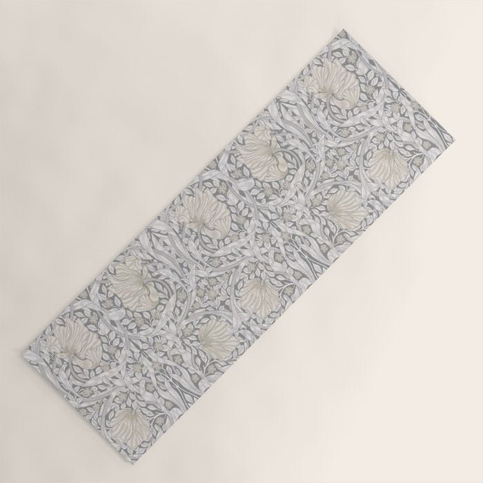William Morris Vintage Pimpernel Linen Cloud Grey Yoga Mat Gallery Image 1