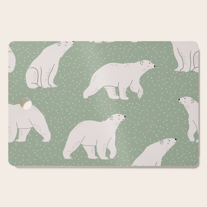animalistic seamless pattern with polar bears Cutting Board Gallery Image 1