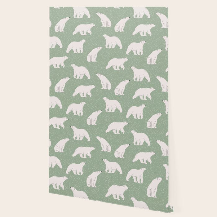 animalistic seamless pattern with polar bears Wallpaper Gallery Image 2