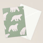 animalistic seamless pattern with polar bears Stationery Card Gallery Image 2