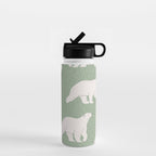 animalistic seamless pattern with polar bears Water Bottle Gallery Image 1