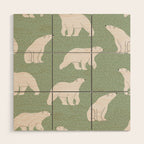 animalistic seamless pattern with polar bears Wood Wall Art Gallery Image 1