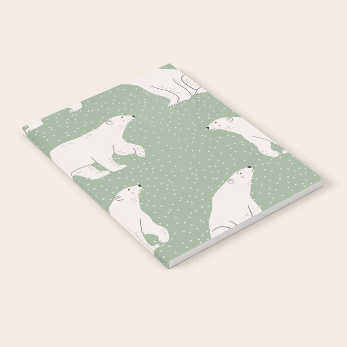 animalistic seamless pattern with polar bears Notebook Gallery Image 2