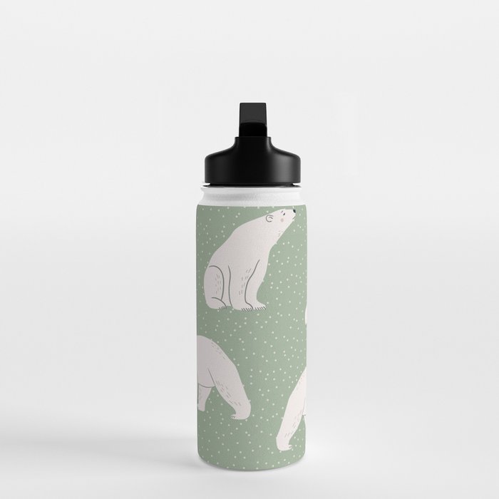 animalistic seamless pattern with polar bears Water Bottle Gallery Image 3