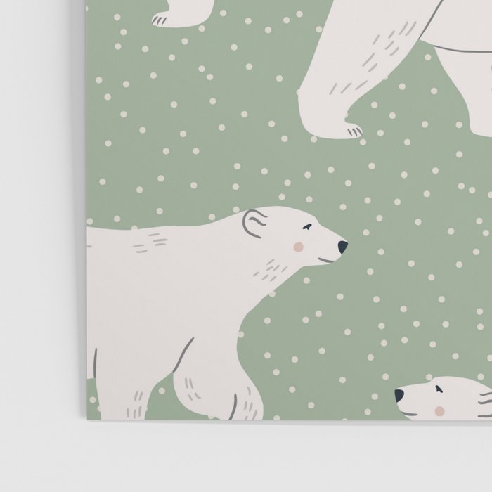 animalistic seamless pattern with polar bears Poster Gallery Image 3