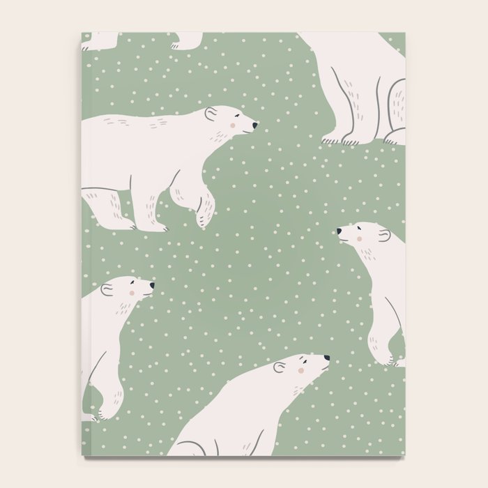 animalistic seamless pattern with polar bears Notebook Gallery Image 4