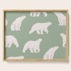 animalistic seamless pattern with polar bears Serving Tray Gallery Image 1