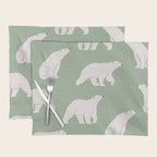 animalistic seamless pattern with polar bears Placemat Gallery Image 1